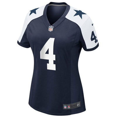 Dak Prescott 4 Dallas Cowboys Women's Navy Alternate Game Jersey