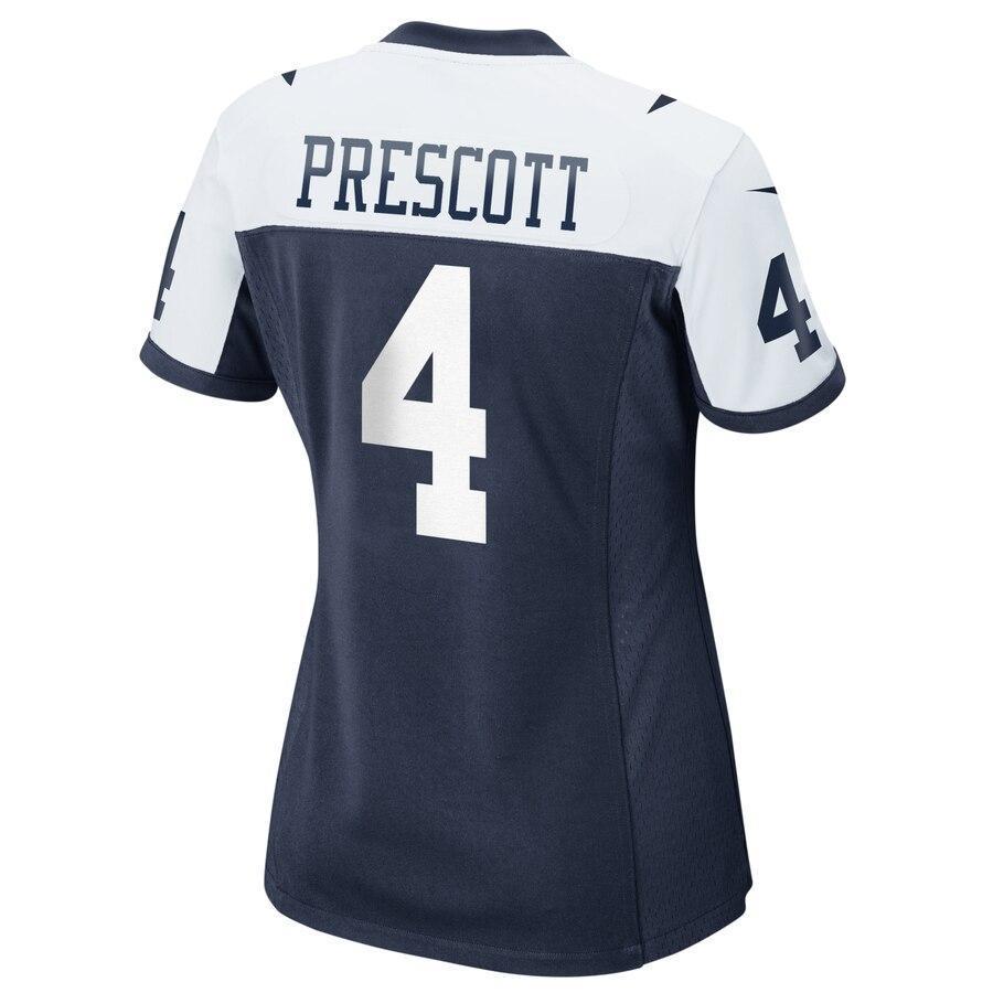 Dak Prescott 4 Dallas Cowboys Women's Navy Alternate Game Jersey