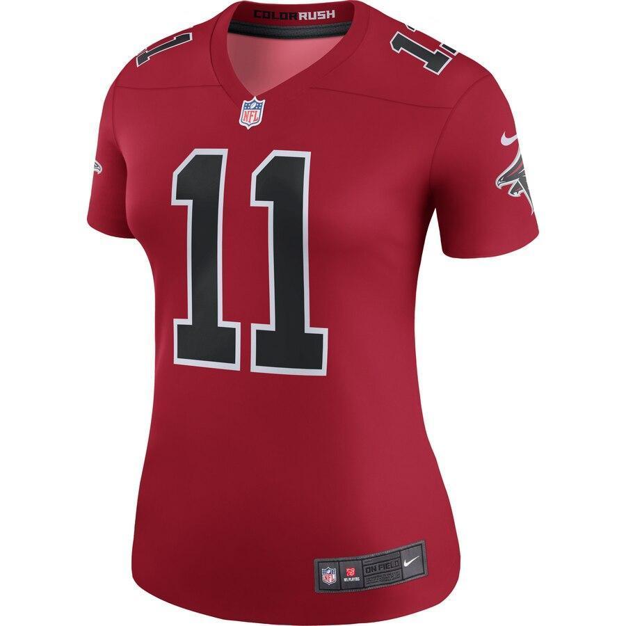 Julio Jones 11 Atlanta Falcons Women's Red Color Rush Legend Jersey