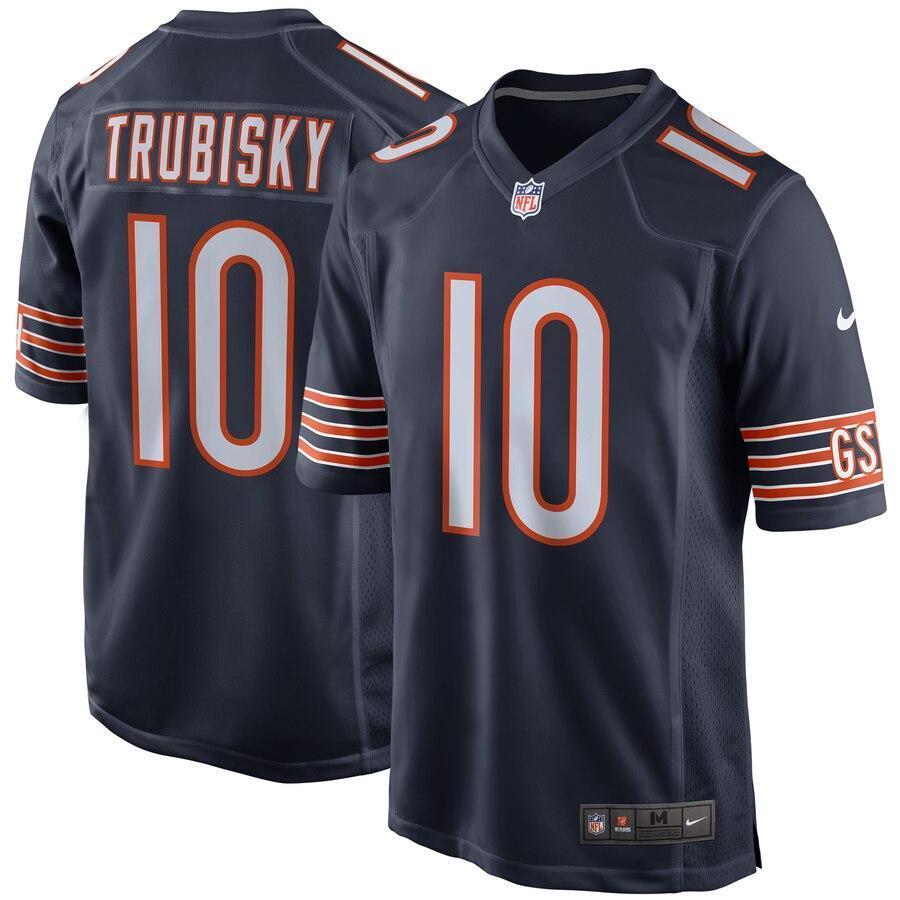 Mitchell Trubisky 10 Chicago Bears Game Jersey