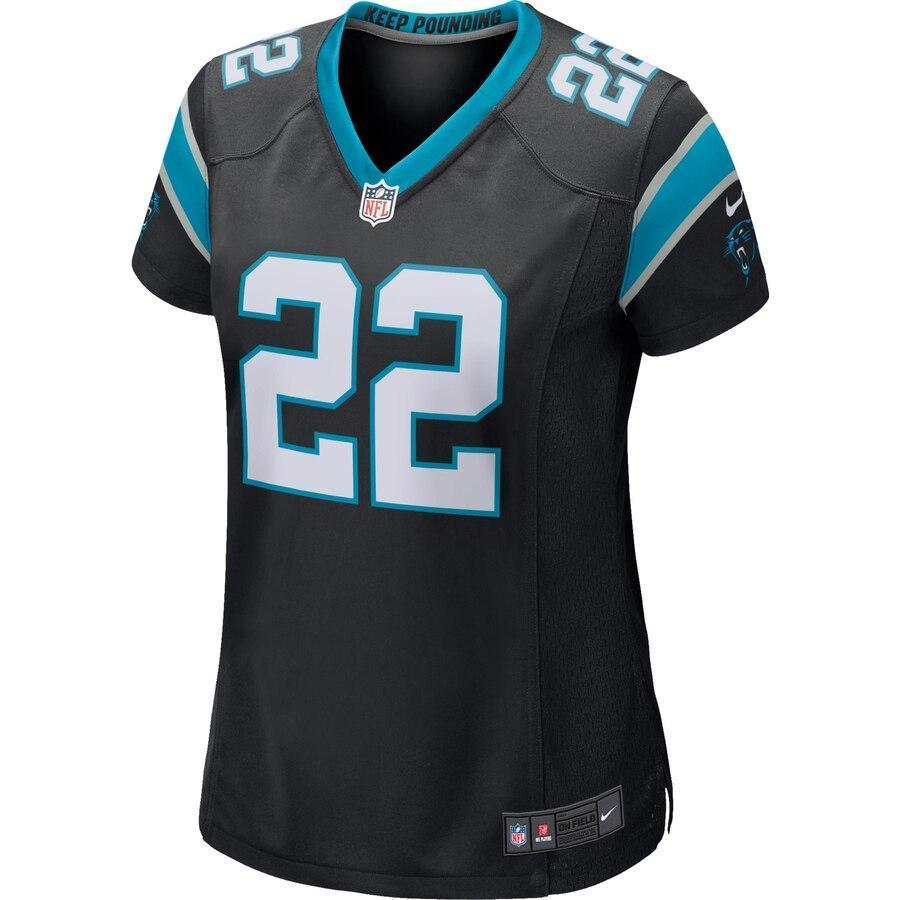 Christian McCaffrey 22 Carolina Panthers Women's Black Game Jersey