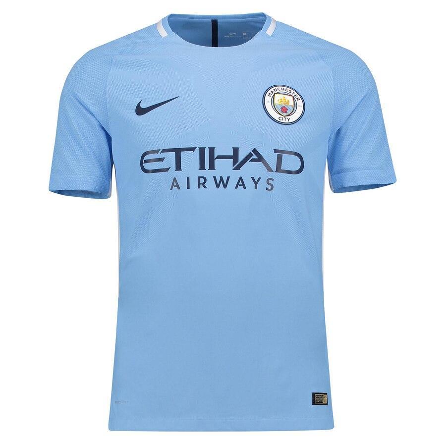 Manchester City Nike 2017/18 Home Authentic Blank Jersey - Blue