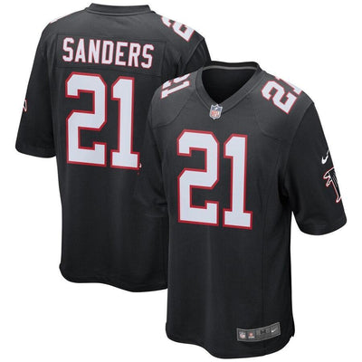 Deion Sanders 21 Atlanta Falcons Black Retired Player Game Jersey