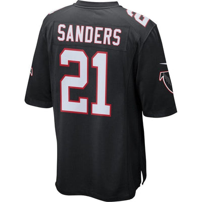 Deion Sanders 21 Atlanta Falcons Black Retired Player Game Jersey