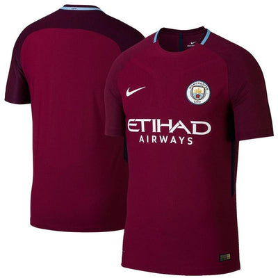 Manchester City Nike 2017/18 Away Authentic Blank Jersey - Burgundy