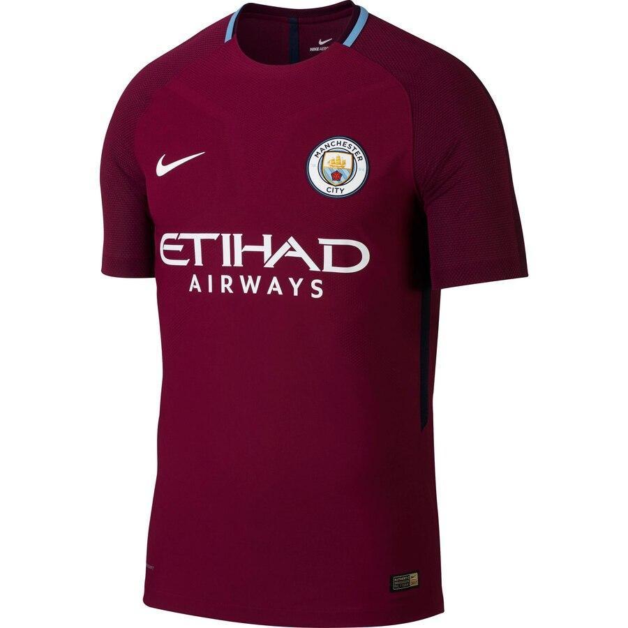 Manchester City Nike 2017/18 Away Authentic Blank Jersey - Burgundy