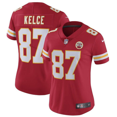 Travis Kelce 87 Kansas City Chiefs Women's Red Vapor Untouchable Limited Jersey