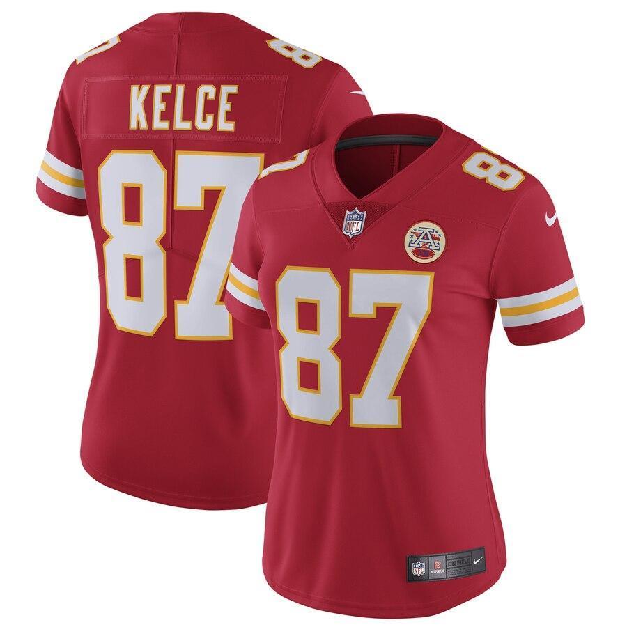Travis Kelce 87 Kansas City Chiefs Women's Red Vapor Untouchable Limited Jersey
