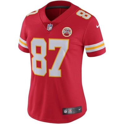 Travis Kelce 87 Kansas City Chiefs Women's Red Vapor Untouchable Limited Jersey