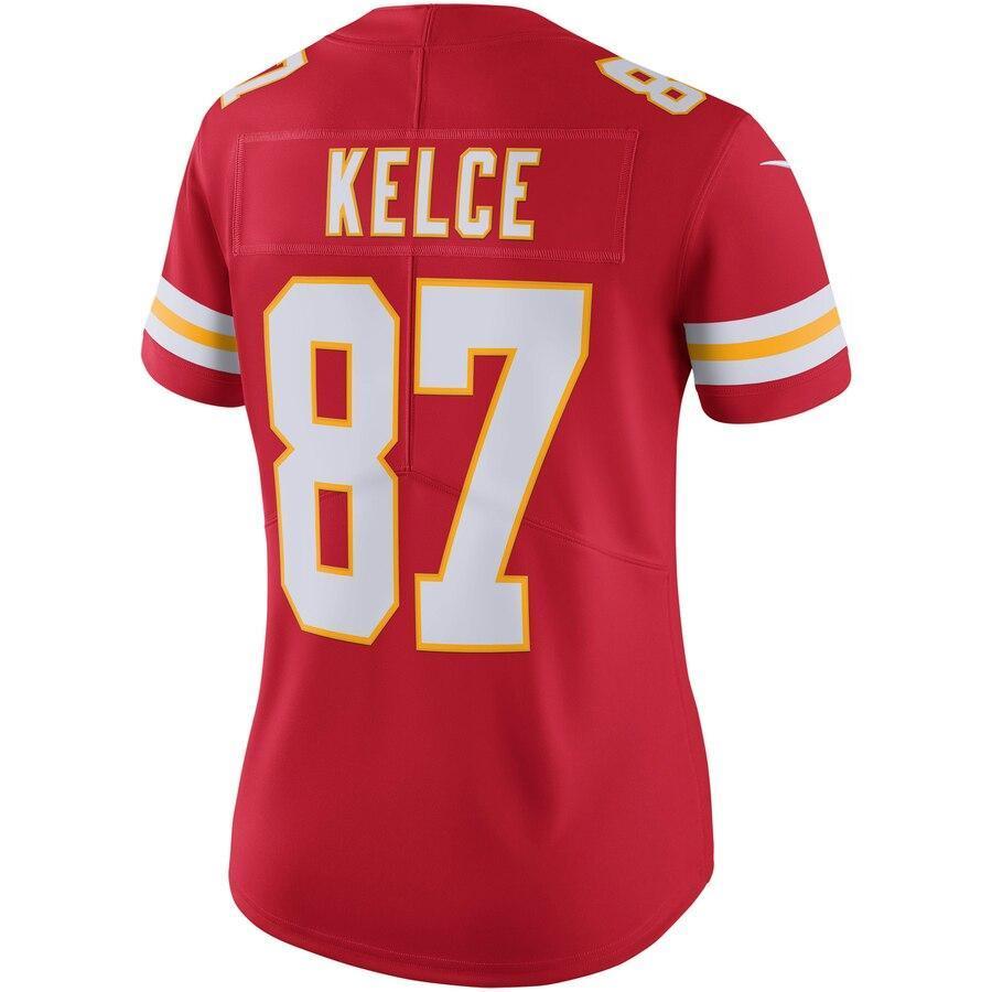 Travis Kelce 87 Kansas City Chiefs Women's Red Vapor Untouchable Limited Jersey