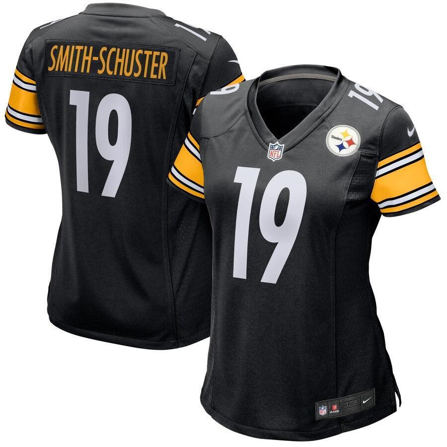 JuJu Smith-Schuster 19 Pittsburgh Steelers Women's Black Game Jersey
