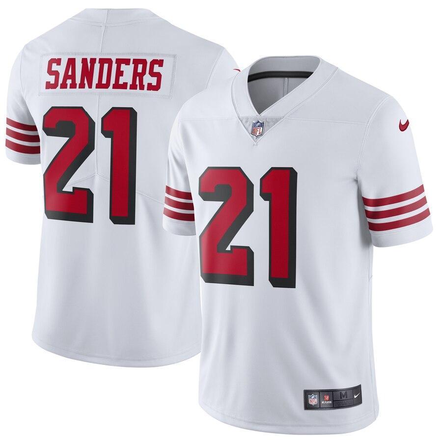 Deion Sanders 21 San Francisco 49ers White Color Rush Vapor Untouchable Limited Retired Player Jersey