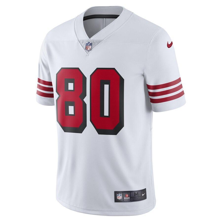 Jerry Rice 80 San Francisco 49ers White Color Rush Vapor Untouchable Limited Retired Player Jersey