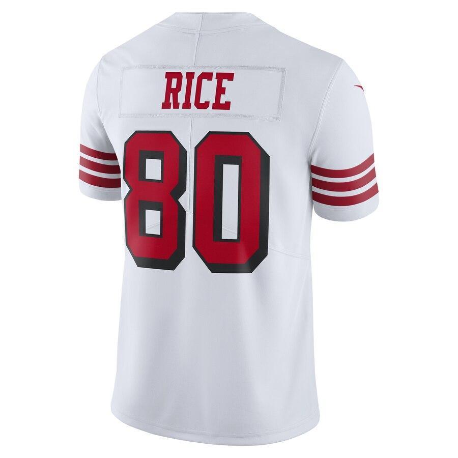 Jerry Rice 80 San Francisco 49ers White Color Rush Vapor Untouchable Limited Retired Player Jersey