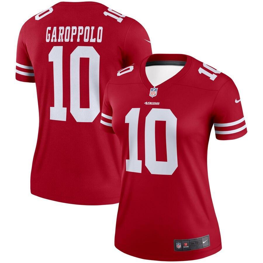 Jimmy Garoppolo 10 San Francisco 49ers Women's Scarlet Legend Jersey