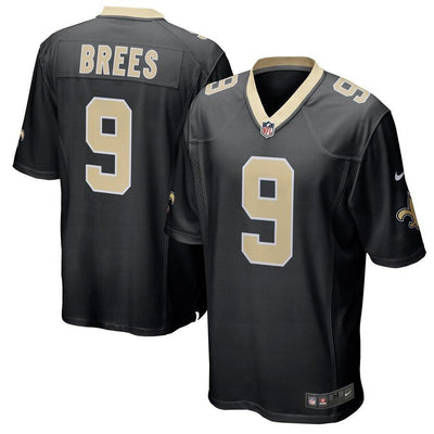 Drew Brees 9 New Orleans Saints Black Team Color Game Jersey