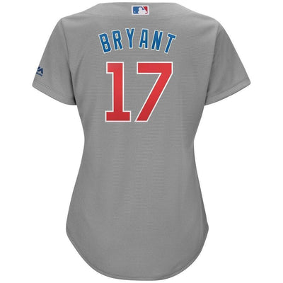 Kris Bryant 17 Chicago Cubs Women's Gray Cool Base Replica Player Jersey