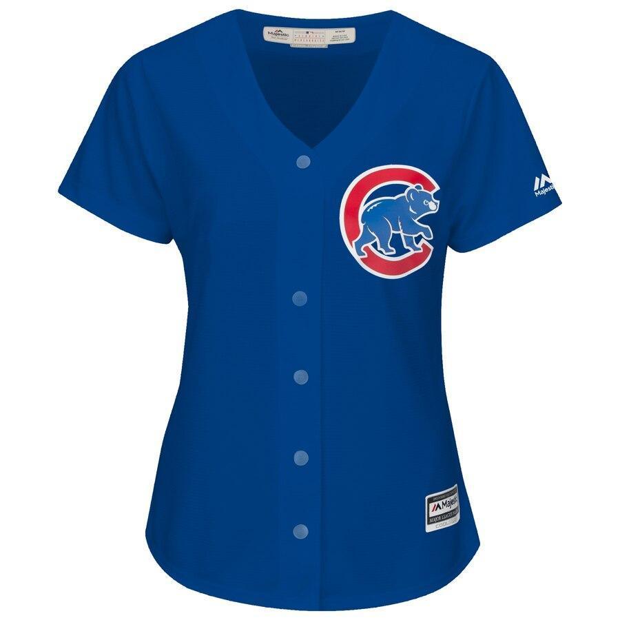 Women's Chicago Cubs Javier Baez Majestic White Cool Base Player Jersey