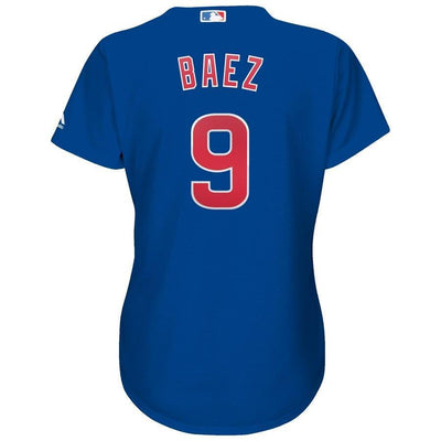 Women's Chicago Cubs Javier Baez Majestic White Cool Base Player Jersey