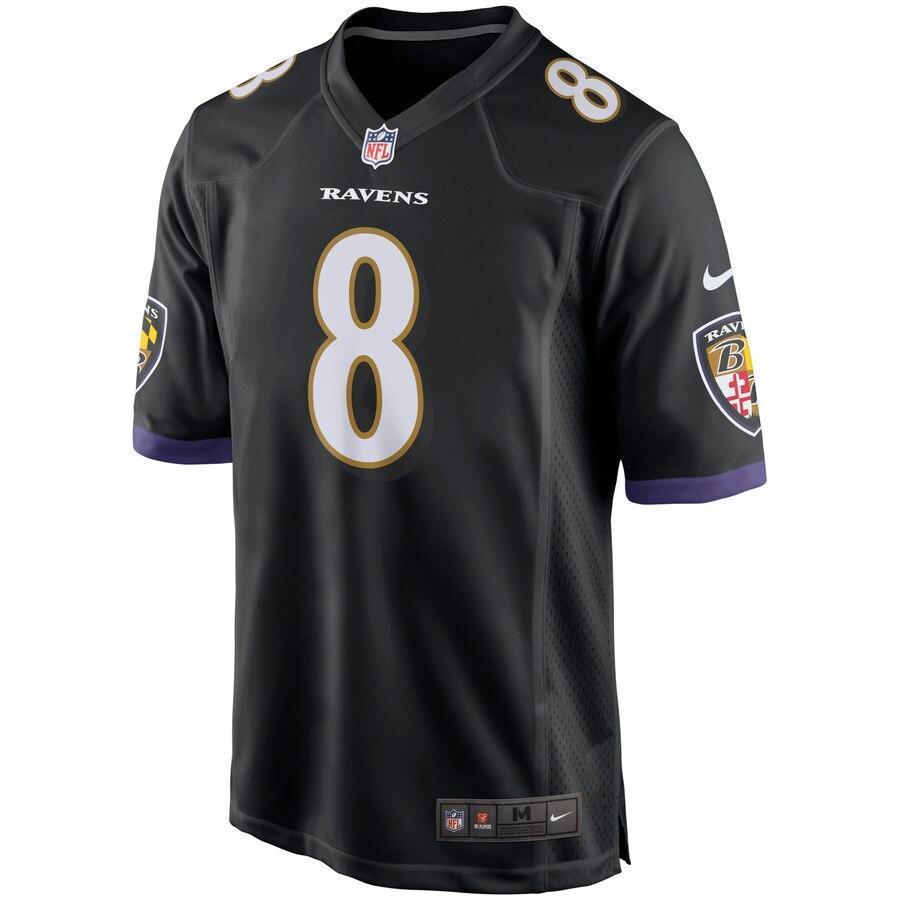 Lamar Jackson 8 Baltimore Ravens Purple Game Jersey