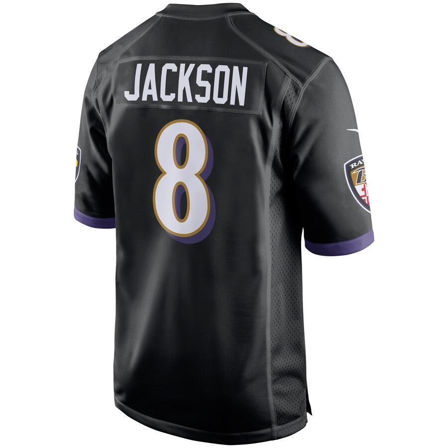 Lamar Jackson 8 Baltimore Ravens Purple Game Jersey