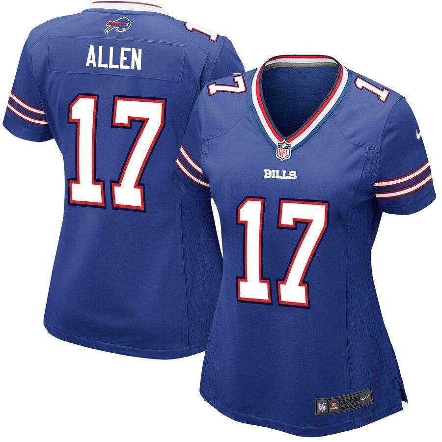 Josh Allen 17 Buffalo Bills Women's Royal Game Jersey