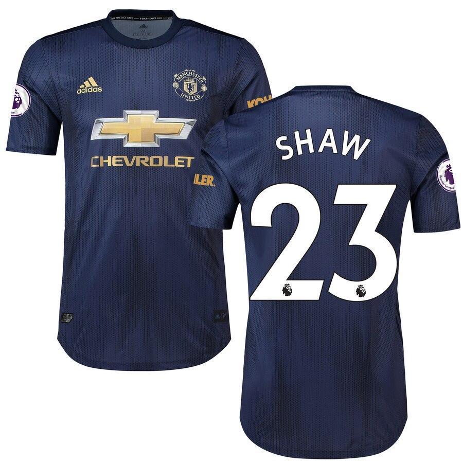 Luke Shaw Manchester United adidas 2018/19 Third Authentic Player Jersey – Navy