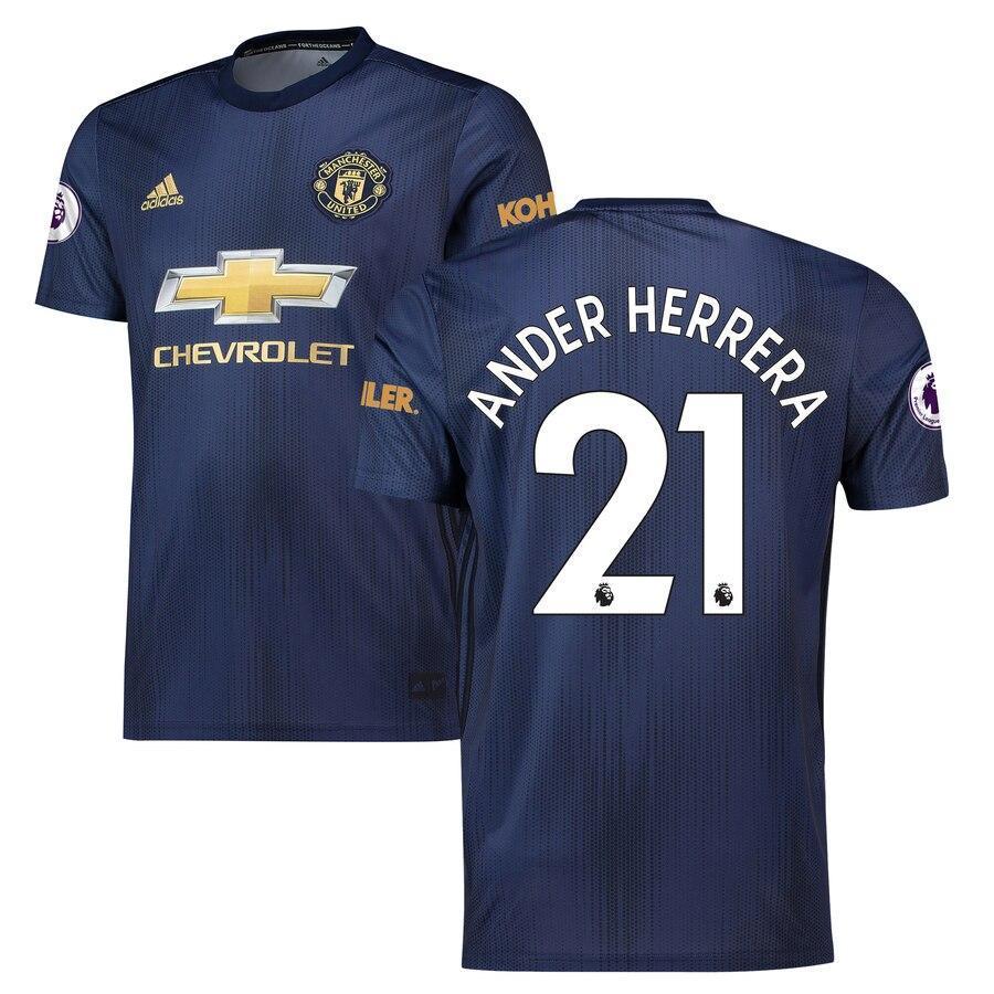 Ander Herrera Manchester United adidas 2018/19 Third Replica Player Jersey – Navy