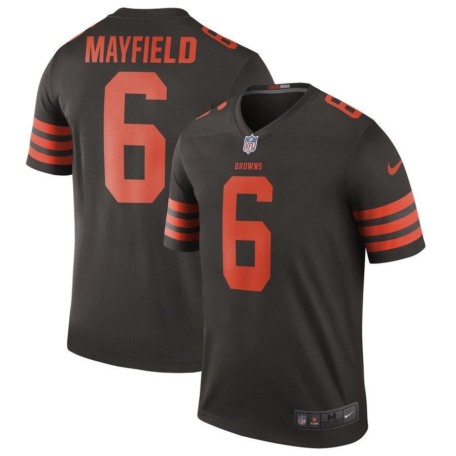 Baker Mayfield Cleveland Browns Brown Color Rush Legend Jersey