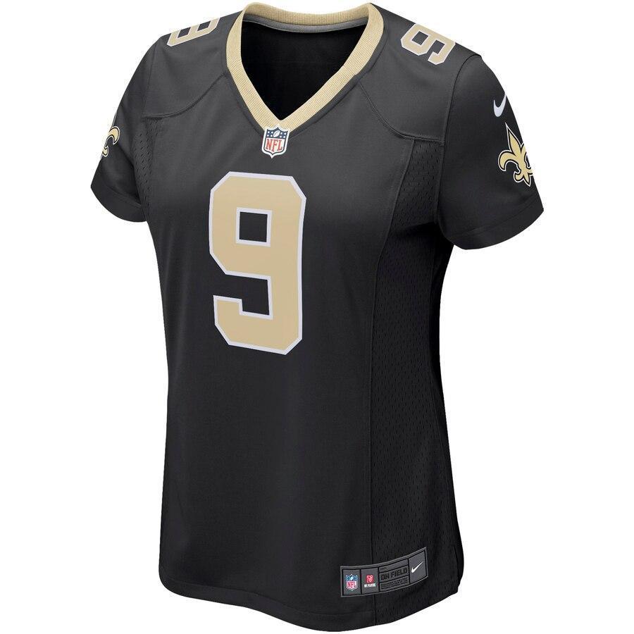 Drew Brees 9 New Orleans Saints Women's Black Game Player Jersey