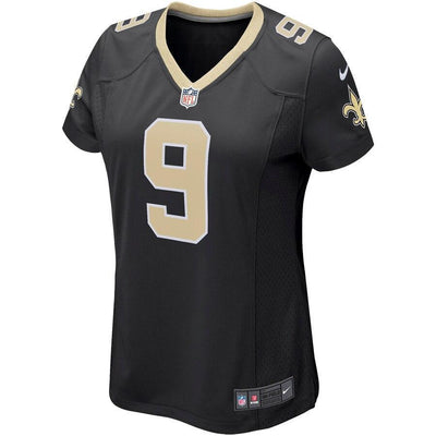 Drew Brees 9 New Orleans Saints Women's Black Game Player Jersey