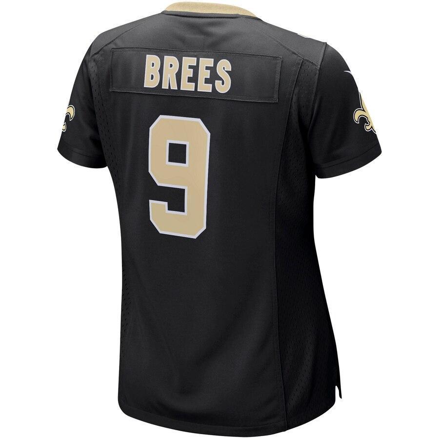 Drew Brees 9 New Orleans Saints Women's Black Game Player Jersey
