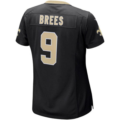 Drew Brees 9 New Orleans Saints Women's Black Game Player Jersey