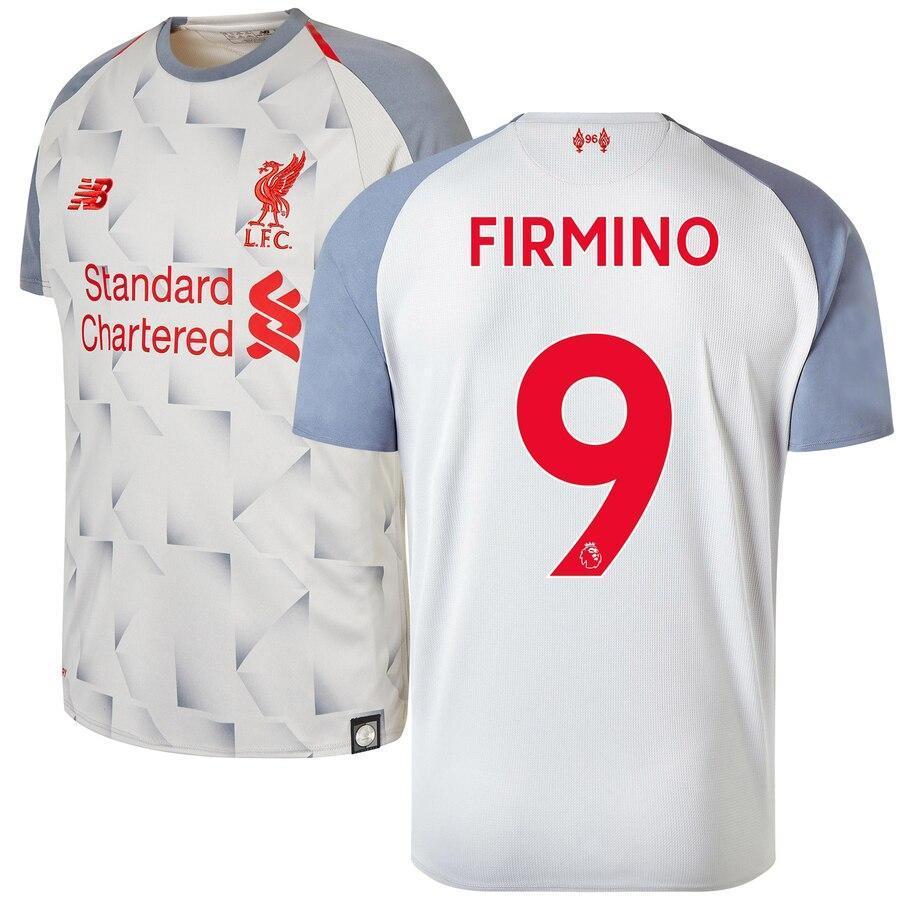 Roberto Firmino Liverpool New Balance Youth 2018/19 Third Replica Player Jersey – Gray