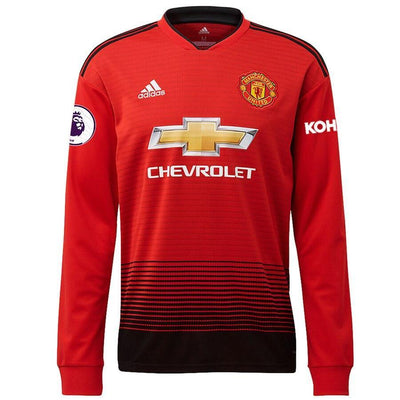 Manchester United adidas 2018/19 Home Replica Patch Long Sleeve Jersey – Red