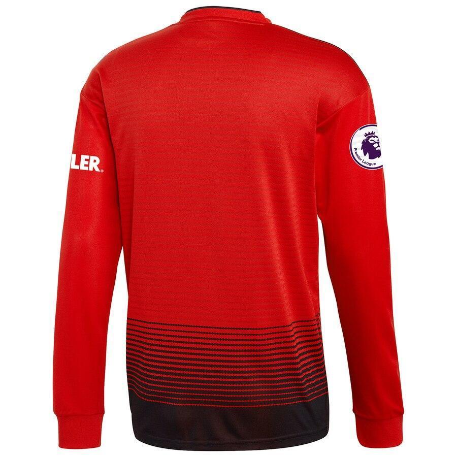 Manchester United adidas 2018/19 Home Replica Patch Long Sleeve Jersey – Red