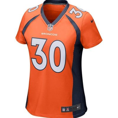 Phillip Lindsay 30 Denver Broncos Women's Orange Player Game Jersey