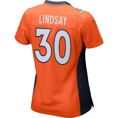 Phillip Lindsay 30 Denver Broncos Women's Orange Player Game Jersey