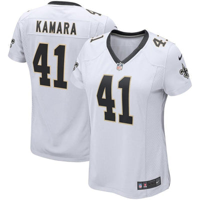 Alvin Kamara 41 New Orleans Saints Women's White Player Game Jersey