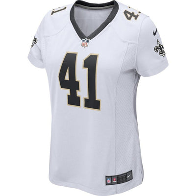 Alvin Kamara 41 New Orleans Saints Women's White Player Game Jersey