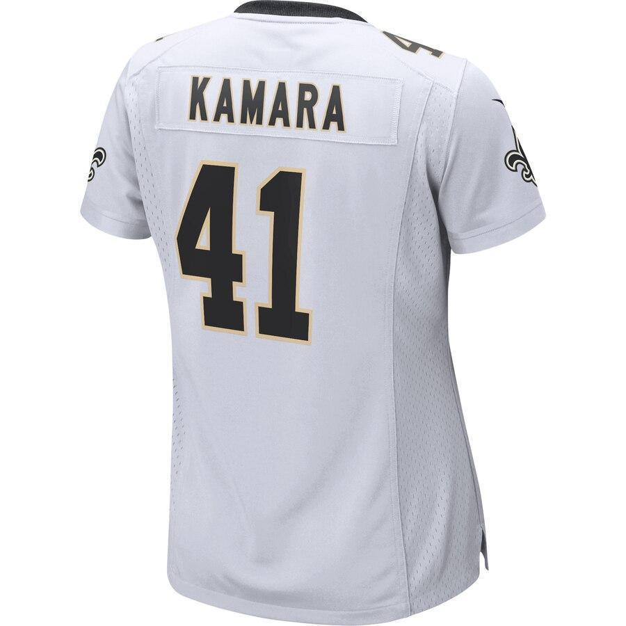 Alvin Kamara 41 New Orleans Saints Women's White Player Game Jersey
