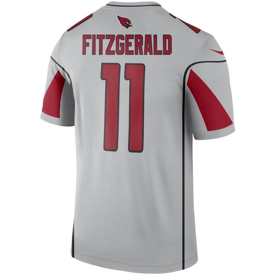 Larry Fitzgerald 11 Arizona Cardinals Silver Inverted Legend Jersey