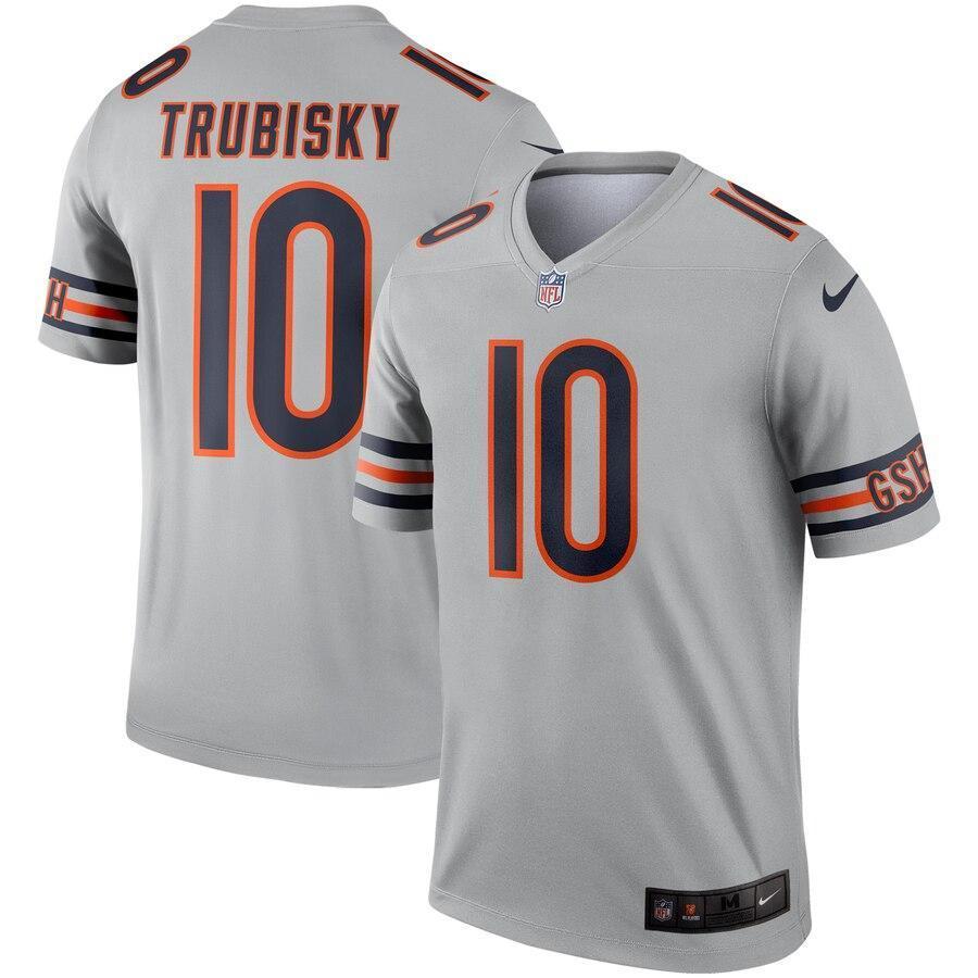 Mitchell Trubisky Chicago Bears Silver Inverted Legend Jersey