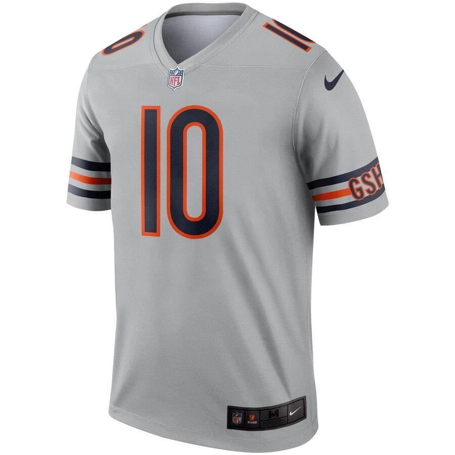 Mitchell Trubisky Chicago Bears Silver Inverted Legend Jersey