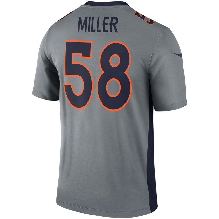 Von Miller 58 Denver Broncos Gray Inverted Legend Jersey