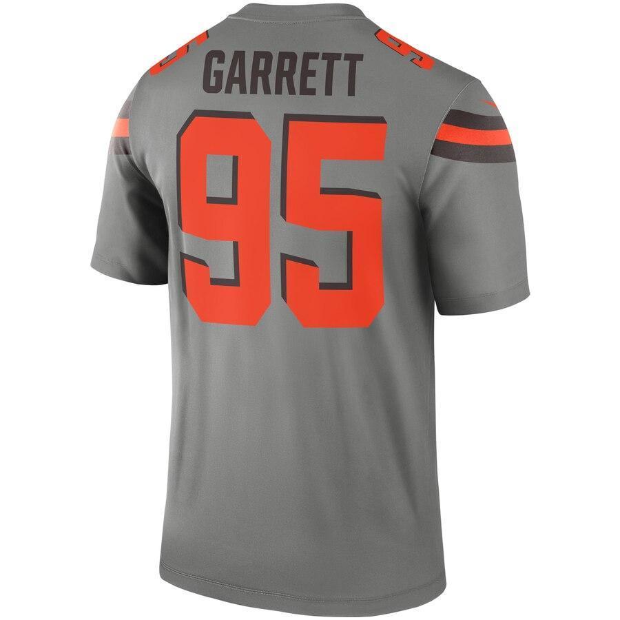 Myles Garrett 95 Cleveland Browns Nike Gray Inverted Legend Jersey