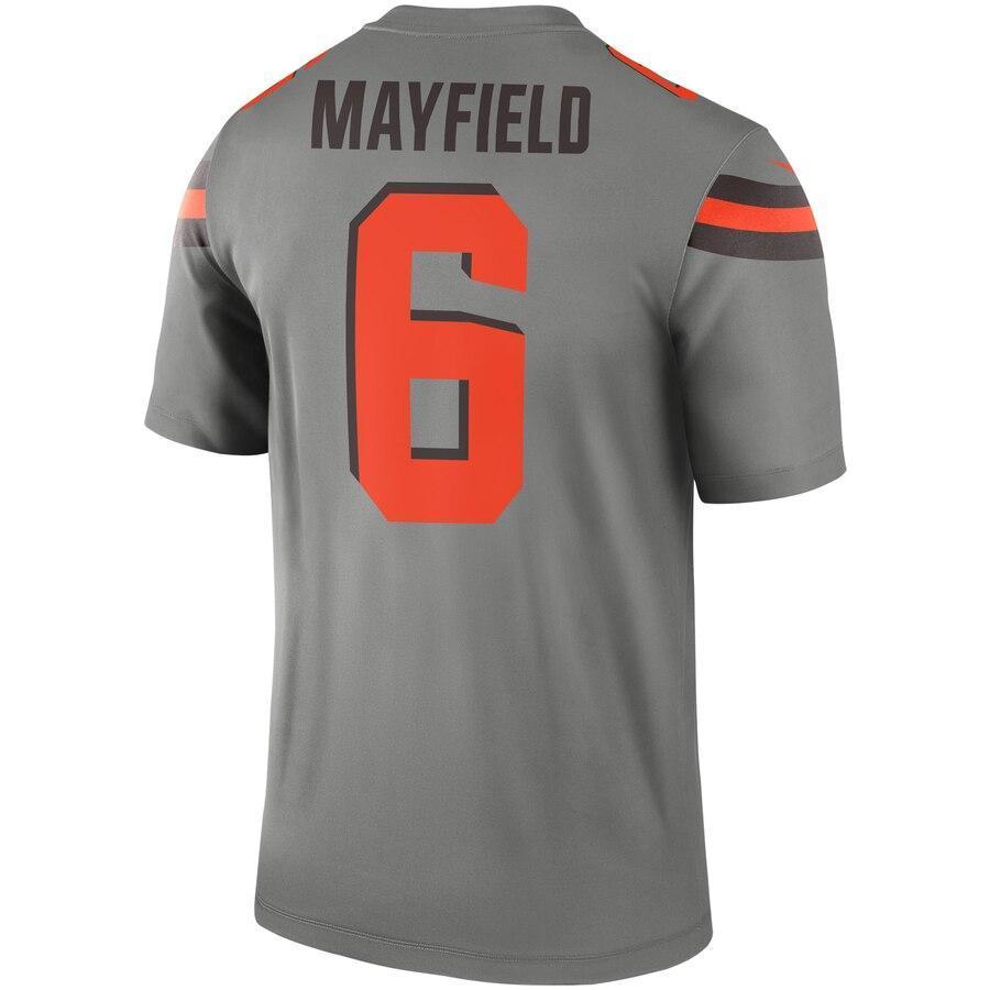 Baker Mayfield 6 Cleveland Browns Nike Gray Inverted Legend Jersey