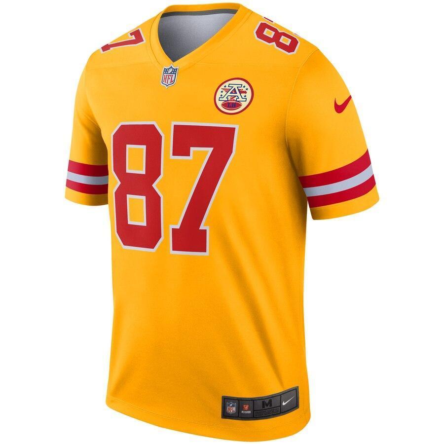 Travis Kelce Kansas City Chiefs Gold Inverted Legend Jersey