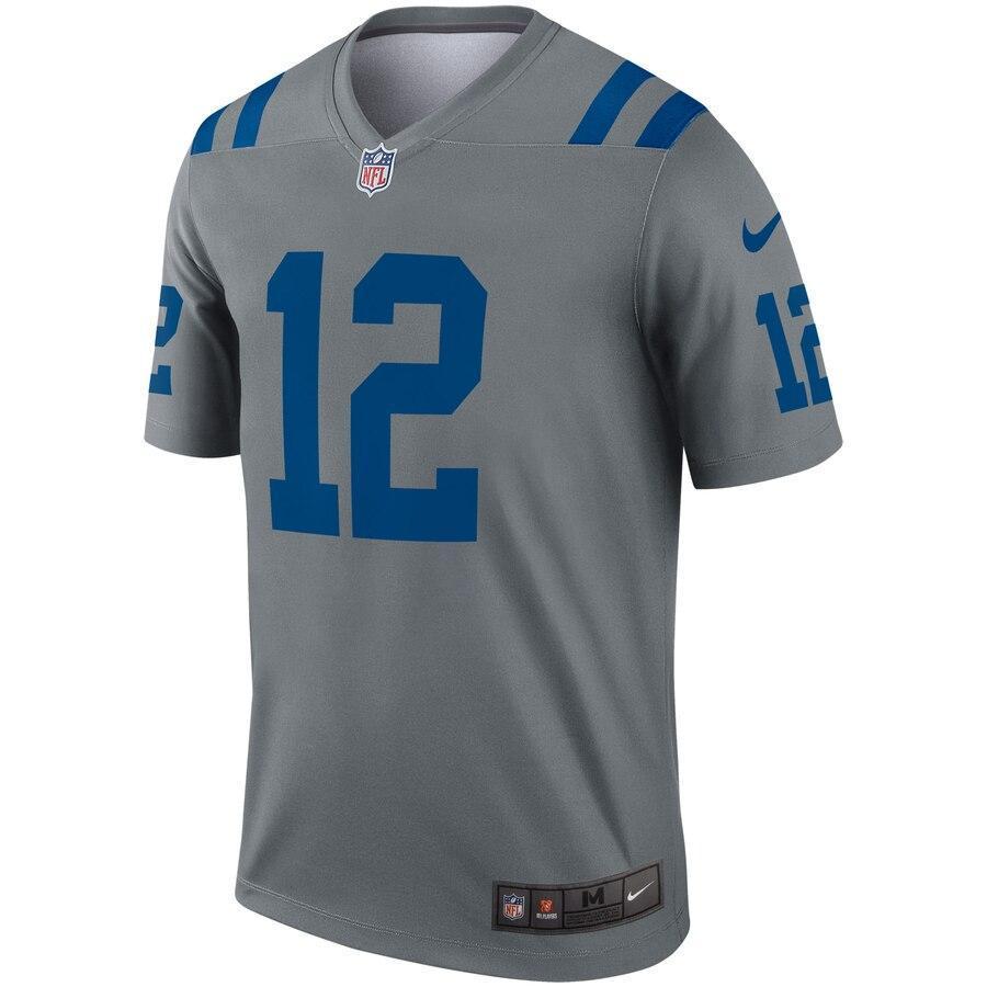 Andrew Luck 12 Indianapolis Colts Nike Gray Inverted Legend Jersey