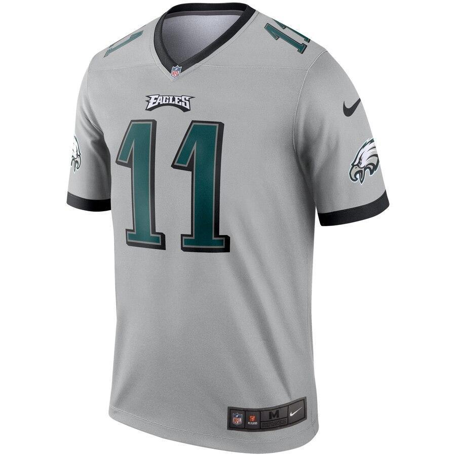 Carson Wentz 11 Philadelphia Eagles Silver Inverted Legend Jersey